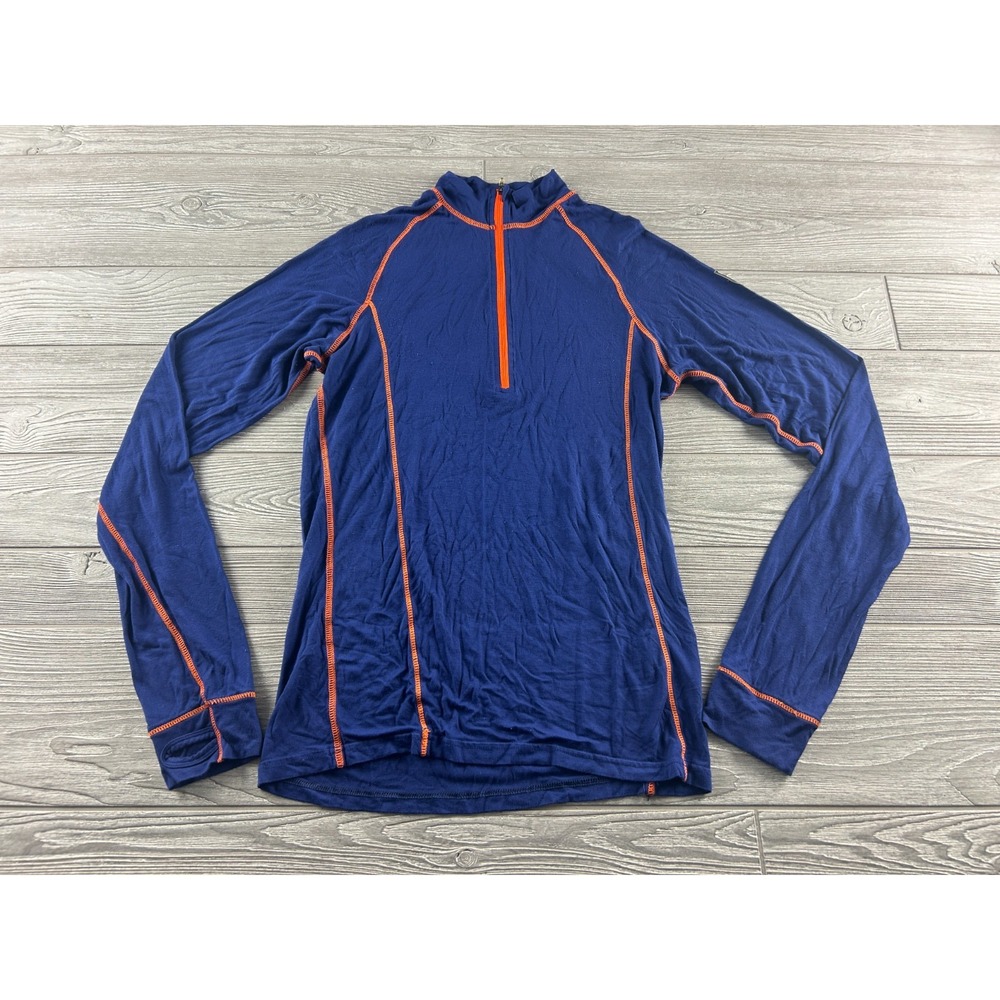 Chamonix Collection Womens 1/4 Zip Lightweight Jacket Large Navy Blue Bamboo